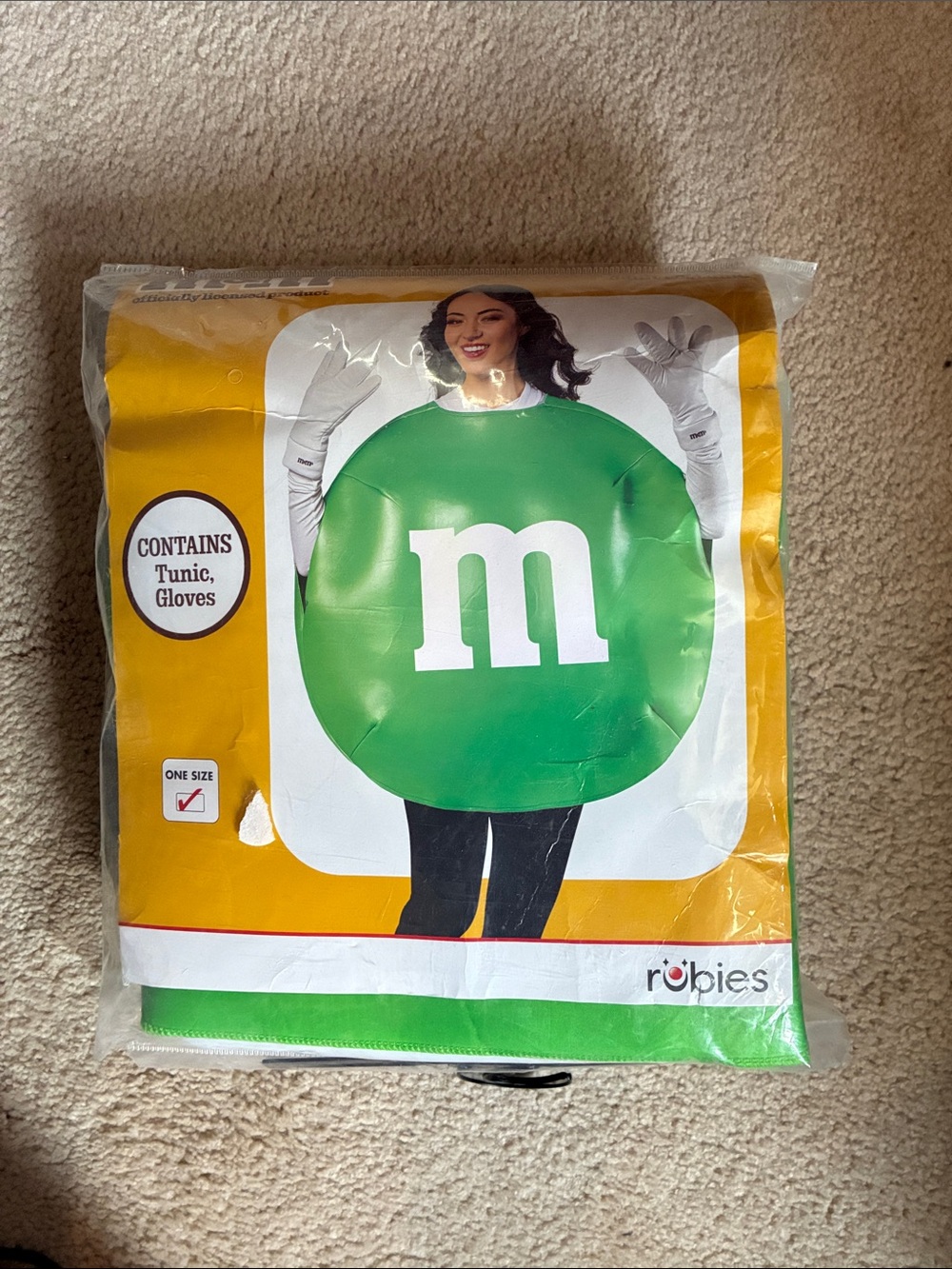 Robies Women’s Green M&M Costume Tunic with Gloves